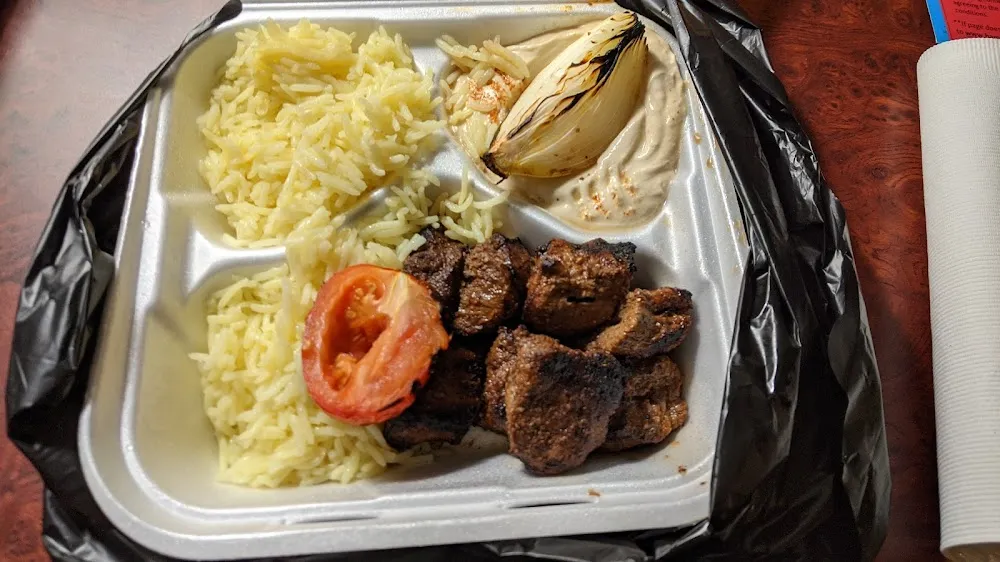 Beef Shish Kabob Hummus Instead of Salad